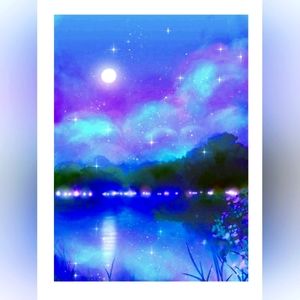 Moon Love Art Print ☪ heart🤍😶‍🌫️